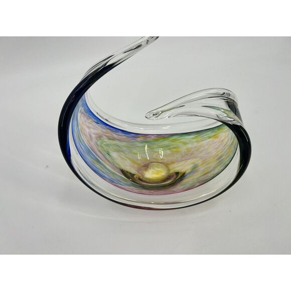Fine Handmade Poutini Basket Freeform by Hokitika Art Glass Studio, New Zealand - Picture 1 of 15